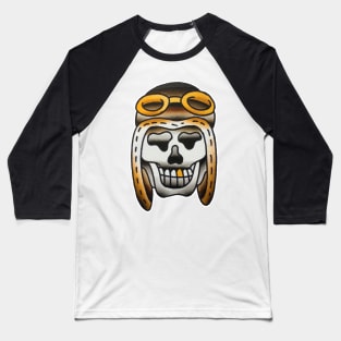 Pilot Skull Tattoo Design Baseball T-Shirt